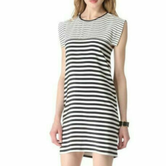 Tibi Dresses & Skirts - Tibi S 4 6 Easy Dress Silk Black Stripe Shift